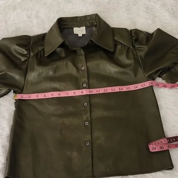 Sundays Gael Faux Leather Boho Chic Top Size XS Mob Wife New No Tags - Picture 6 of 7